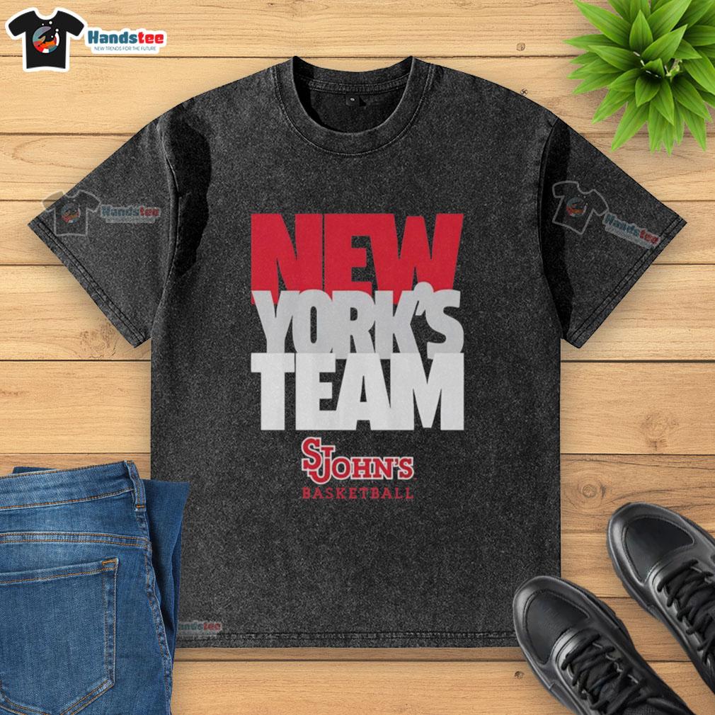 Men's St. John's Red Storm NCAA basketball washed t-shirt featuring stacked team text design, perfect for fans.