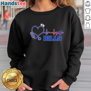 Official Buffalo Bills NFL Heartbeat Nurse sweatshirt for football lovers, featuring a stylish design perfect for game day.