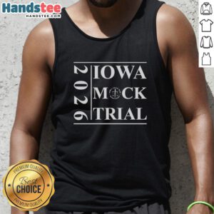 Alt Text: Official Iowa Mock Trial 2026 tank top featuring a sleek design, perfect for team spirit and competition.