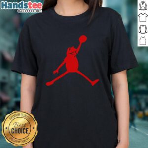 Alt Text: Official Jordan Frogs Jump Dunkman Kermit Parody Ladies Tee featuring a playful Kermit design in vibrant colors.
