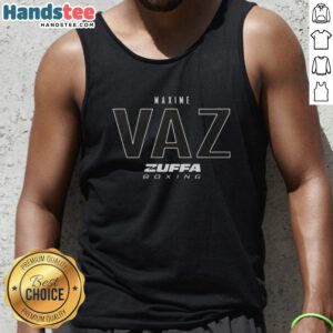 Alt Text: Official Maxime Vaz Zuffa Boxing Elite Tank Top featuring a stylish design for boxing enthusiasts and athletes.