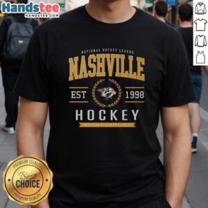 Official Nashville Predators Hockey Legacy Crest T-Shirt featuring team colors and logo, perfect for fans and collectors.