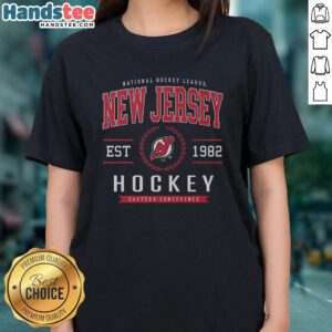 Official New Jersey Devils Hockey Legacy Crest Ladies Tee featuring team logo and stylish design for female fans.