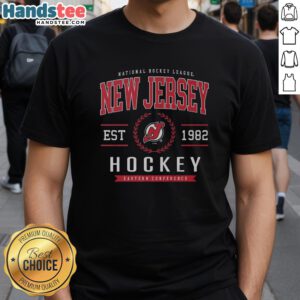 Official New Jersey Devils Hockey Legacy Crest T-Shirt featuring the team's logo and a stylish design for fans.