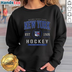Alt Text: Official New York Rangers Hockey Legacy Crest Sweatshirt featuring team colors and logo, perfect for fans and collectors.