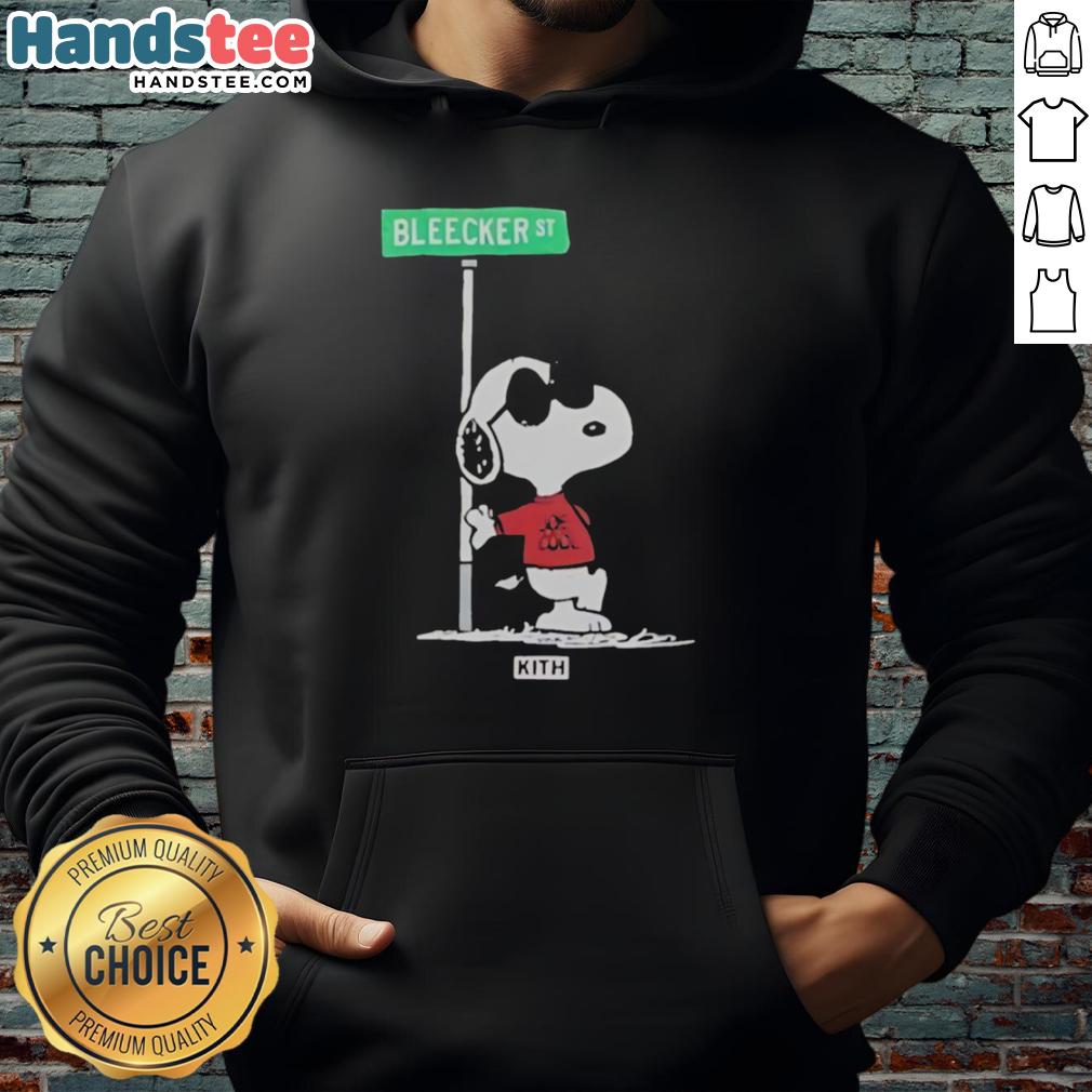 Alt Text: Official Snoopy Kith for Peanuts Joe Cool street hoodie featuring a stylish design and vibrant colors.