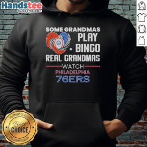 Official Philadelphia 76ers diamond hoodie for grandmas who watch basketball, combining style and team spirit.