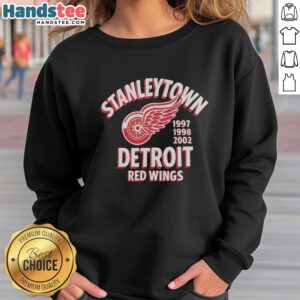 Official Stanleytown Detroit Red Wings 1997-1998-2002 sweatshirt featuring team logo and vintage design.