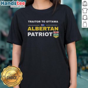 Premium Alberta Patriot Traitor to Ottawa Ladies Tee featuring a stylish design for proud supporters and casual wear.