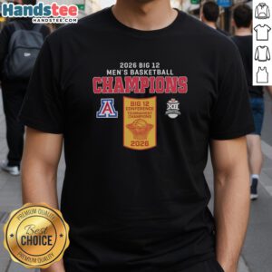 Alt Text: Premium Arizona Wildcats Men's Basketball Champions 2026 T-Shirt featuring team logo and vibrant colors for fans.