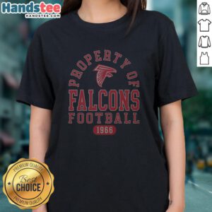 Premium Atlanta Falcons Football Property 1966 Ladies Tee in vibrant colors, showcasing team spirit and vintage design.
