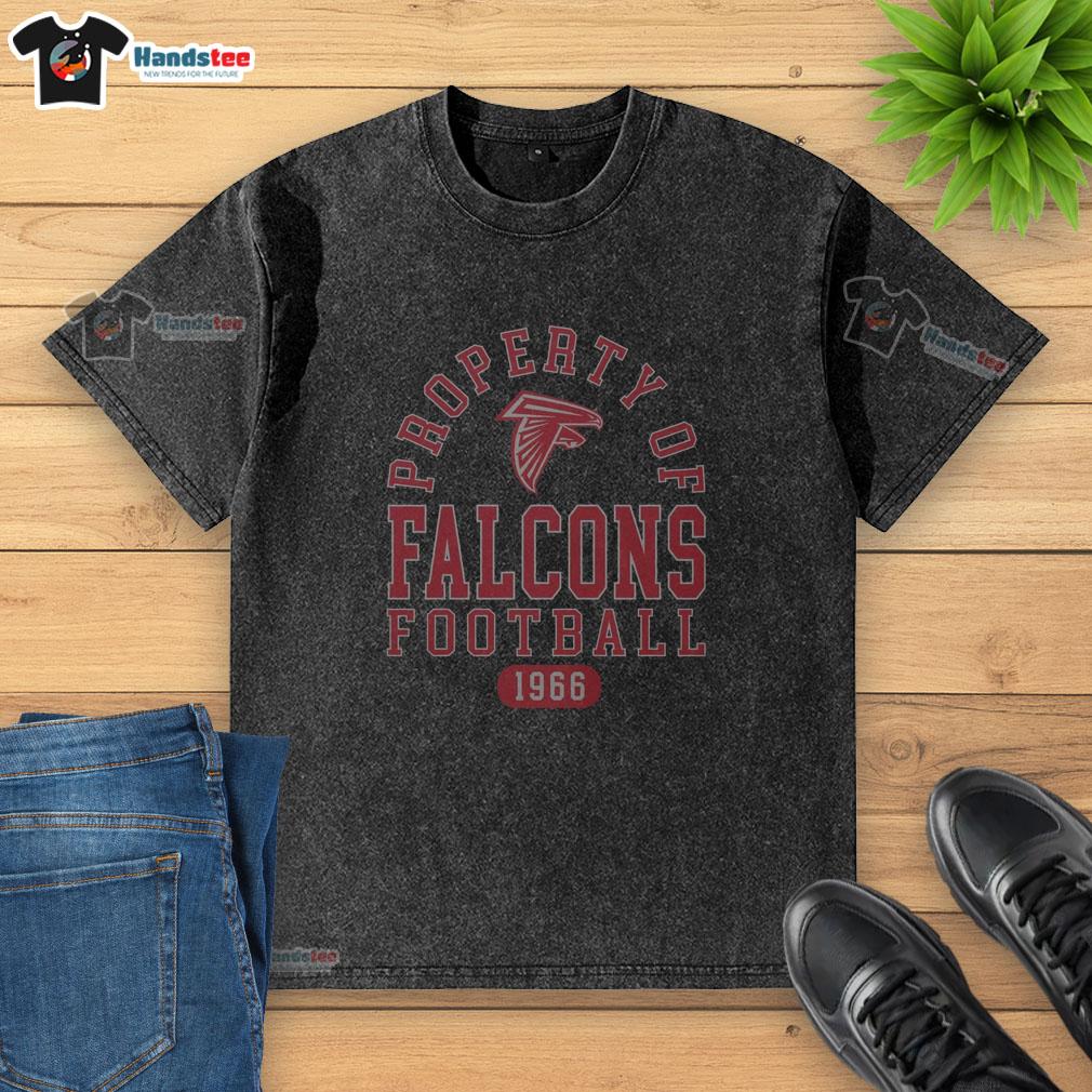 Alt Text: Premium Atlanta Falcons Football Property 1966 Washed T-Shirt featuring vintage design and soft fabric for fans.