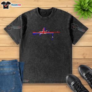 Alt Text: Premium Bren United Kingdom Flag Washed T-Shirt showcasing a stylish design with the UK flag on a soft, casual tee.