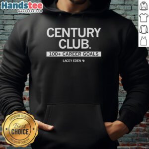 Premium Century Club hoodie featuring Lacey Eden, celebrating 100+ career goals in stylish, comfortable design.