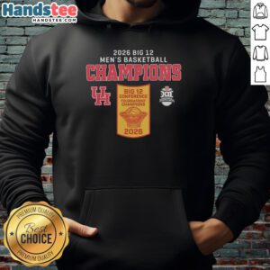 Premium Houston Cougar Big 12 Men's Basketball Champions 2026 Hoodie in vibrant colors, perfect for fans and athletes.
