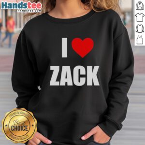 Premium I Love Zack Heart Sweatshirt in soft fabric, featuring a stylish heart design, perfect for casual wear.