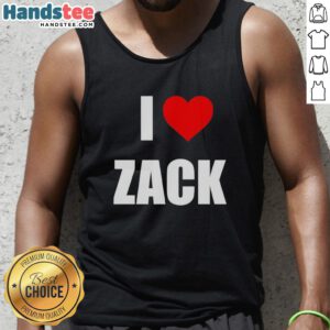 Premium I Love Zack heart tank top in vibrant colors, perfect for casual wear and showing love for Zack.