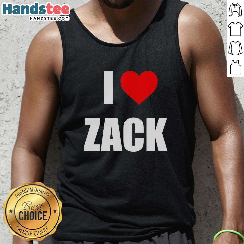 Premium I Love Zack heart tank top in vibrant colors, perfect for casual wear and showing love for Zack.