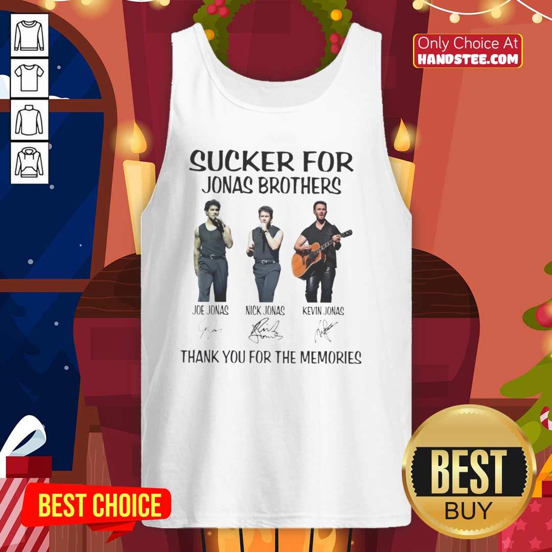 Premium Joe Jonas, Nick Jonas, Kevin Jonas Sucker For Jonas Brothers signature tank top displayed on a mannequin.