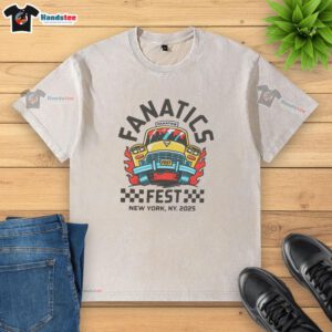 Premium Mitchell & Ness Fanatics Fest 2025 Cab Washed T-Shirt featuring vibrant colors and a stylish design for fans.