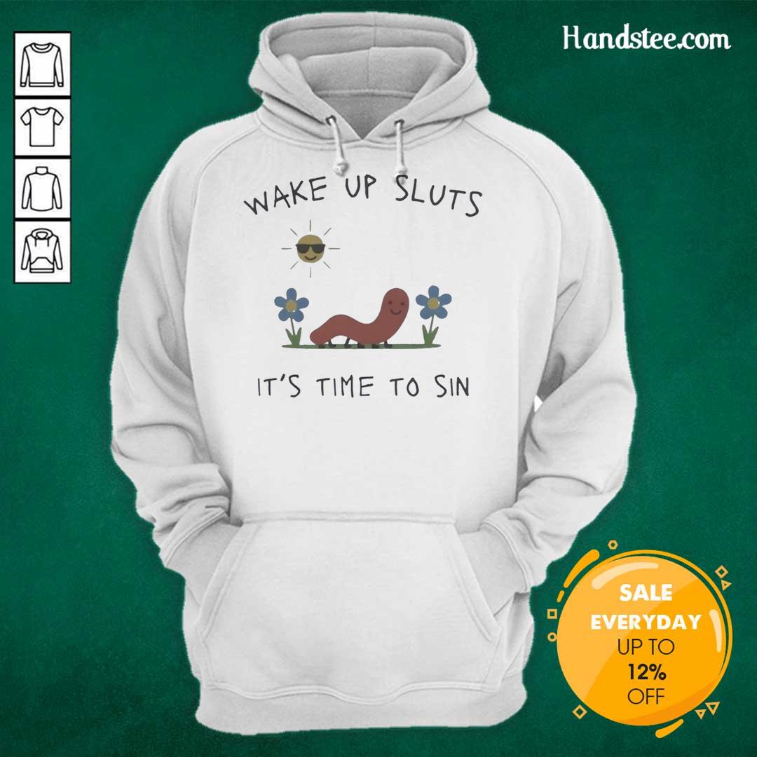 Premium Nicolas Vansteenberghe Wake Up Sluts It's Time to Sin Hoodie in stylish design, perfect for bold fashion statements.