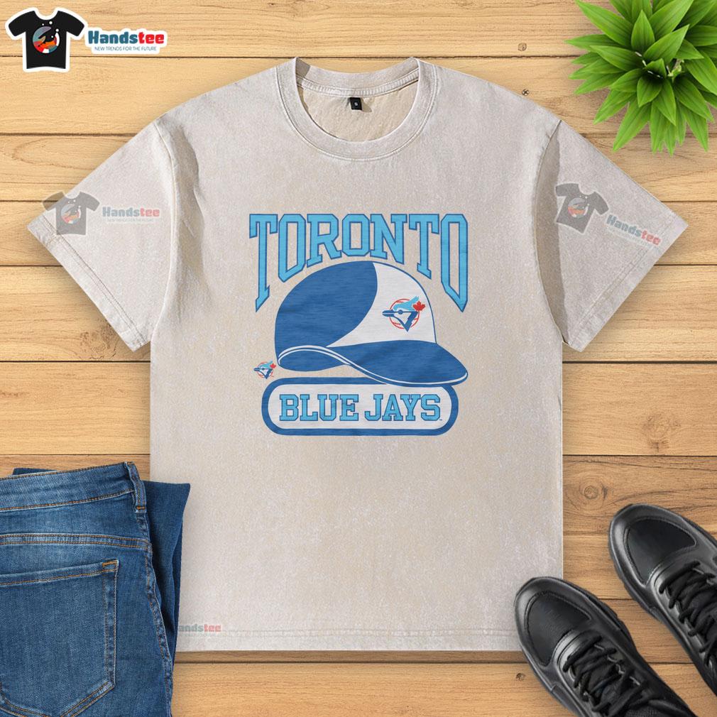 Premium Toronto Blue Jays hat on a Homage washed t-shirt, showcasing stylish sportswear for fans.