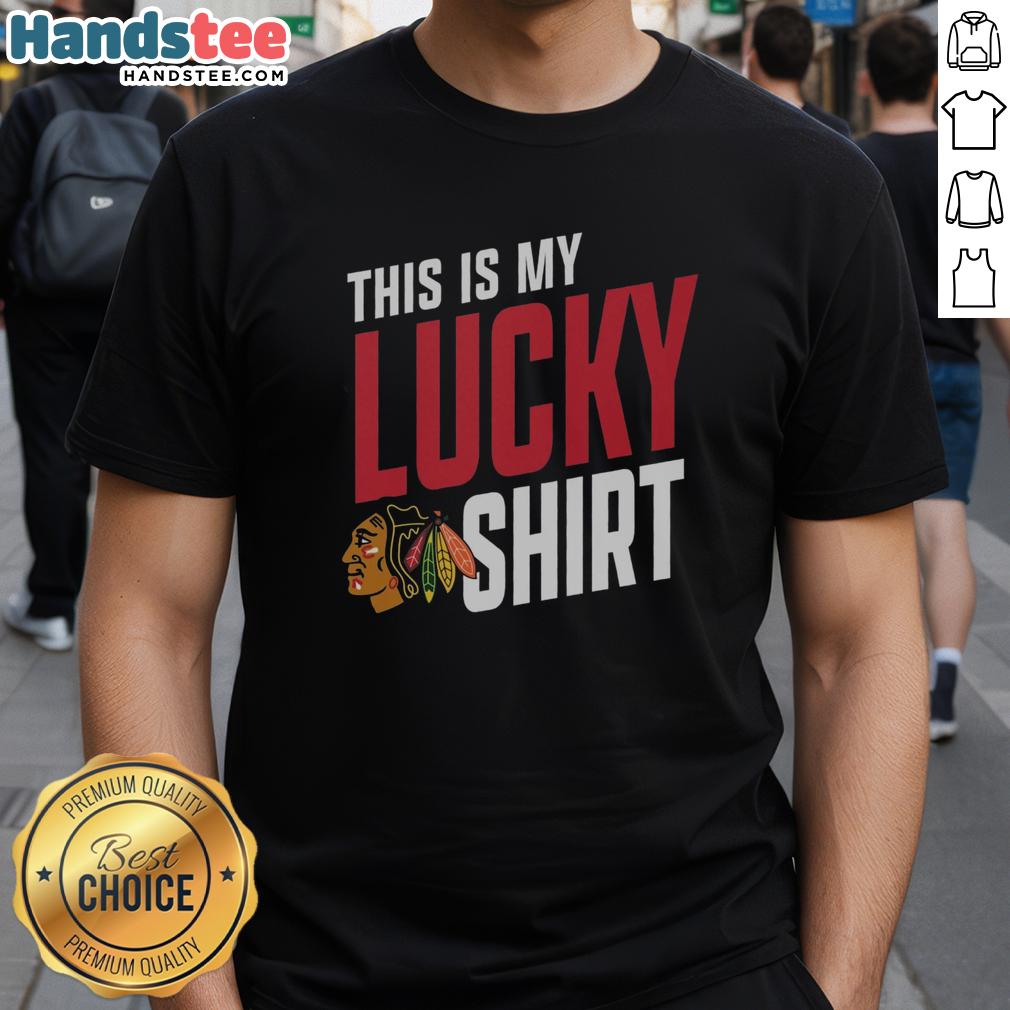 Hot Chicago Blackhawks This Is My Lucky T-Shirt featuring bold team graphics for passionate fans and game day excitement.