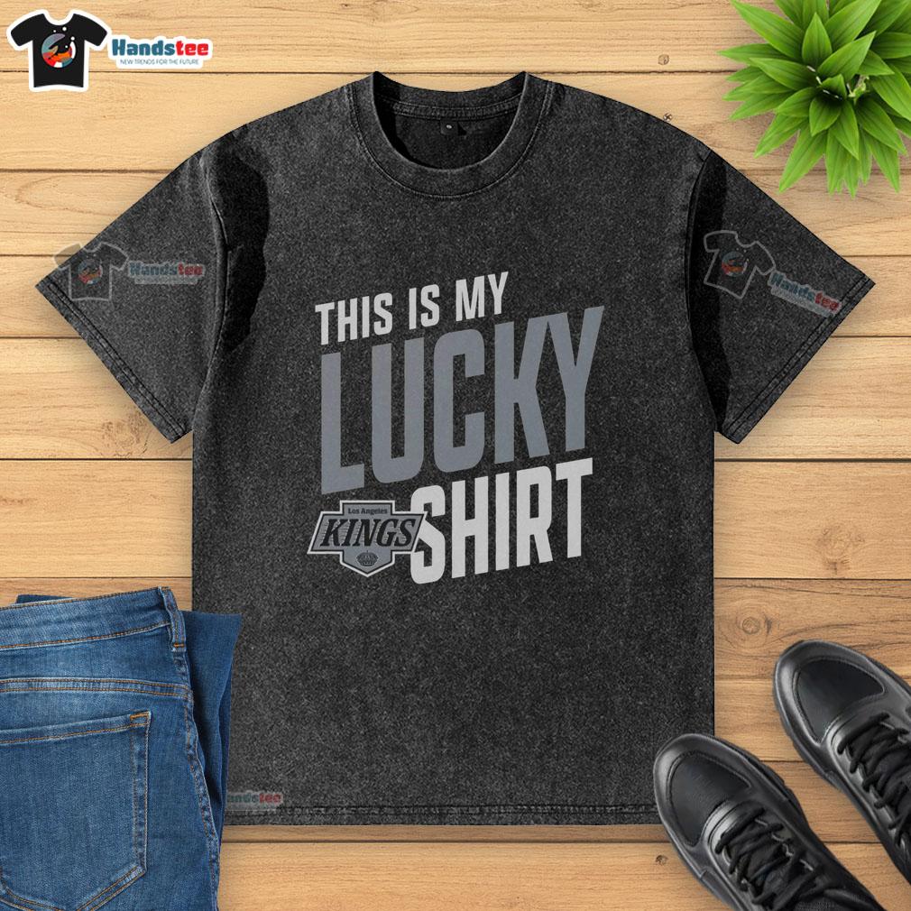 Alt Text: Hot Los Angeles Kings This Is My Lucky Washed T-Shirt featuring team logo and vibrant colors, perfect for fans.