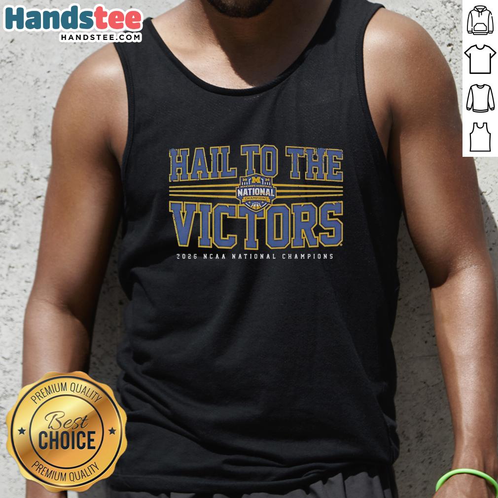 Vintage Michigan Wolverines MBB 2026 National Champions tank top, celebrating Hail to the Victors, sports apparel.