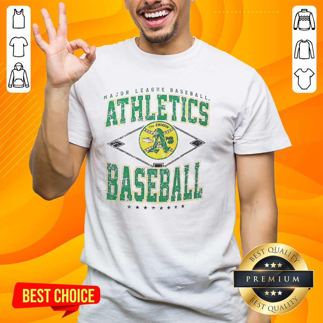 Hot Oakland Athletics MLB Cooperstown Diamond T-Shirt featuring classic logo and stylish design for fans.
