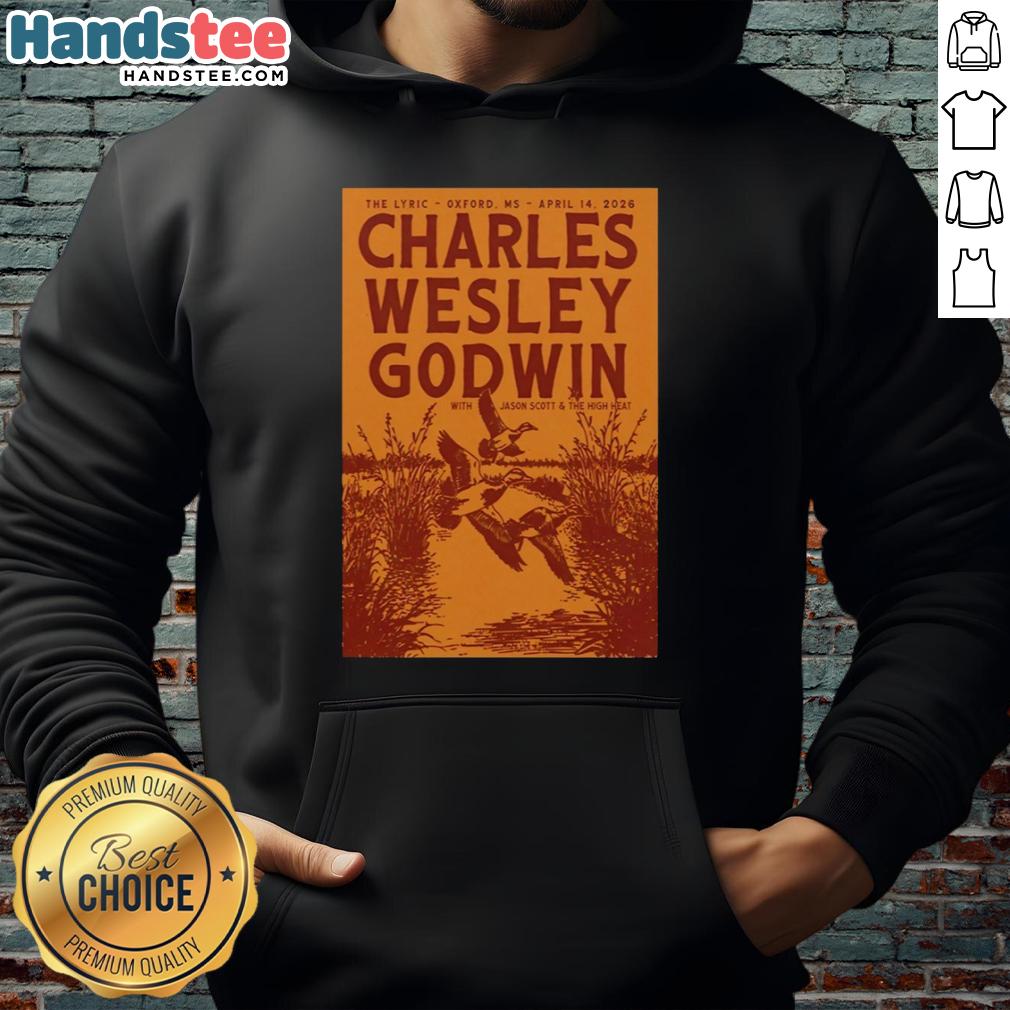 Charles Wesley Godwin live at The Lyric in Oxford, MS on April 14, 2026 - concert poster hoodie design.