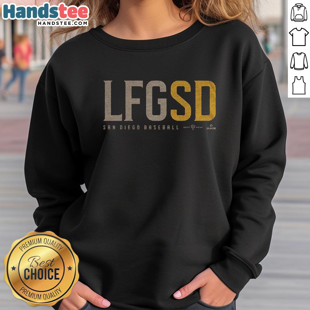 Nice LFGSD San Diego baseball sweatshirt featuring a stylish design perfect for fans and casual wear.