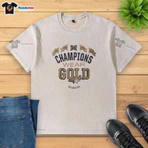 Nice Montana State Bobcats Champions Wear Gold 2026 washed t-shirt showcasing team pride and celebration.