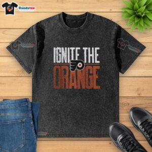 Alt Text: Nice Philadelphia Flyers 2026 Stanley Cup Playoffs slogan washed t-shirt featuring team colors and logo.