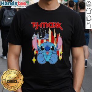 Nice Stitch Like TJ Maxx USA Flag T-Shirt featuring a vibrant American flag design, perfect for patriotic fashion lovers.