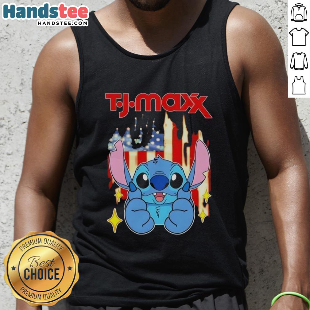 Stylish TJ Maxx USA flag tank top with nice stitch design, perfect for summer outfits and patriotic celebrations.