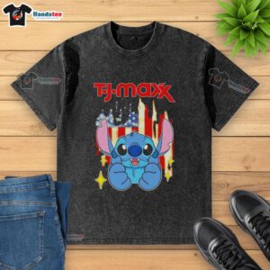 Stylish TJ Maxx USA flag washed t-shirt with nice stitch details, perfect for casual summer wear.