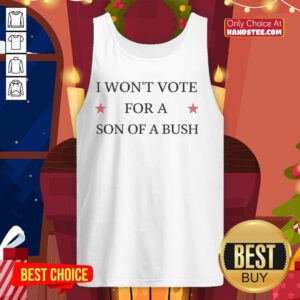 Drew Barrymore wearing a 'I Won't Vote For A Son Of A Bush' tank top at an event, showcasing her political stance.