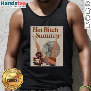 Official Hot Bitch Summer vintage poster tank top featuring bold graphics and a summer vibe, perfect for casual wear.