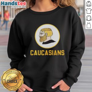 Alt Text: Official Yes Chad Caucasians logo sweatshirt featuring a bold graphic design on a comfortable fabric.