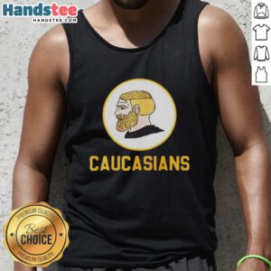 Official Yes Chad Caucasians Logo Tank Top featuring a stylish design for casual wear and fan merchandise.