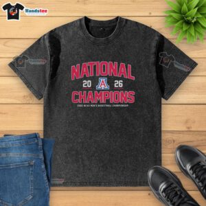 Original Arizona Wildcats Basketball 2026 NCAA Champions Classic washed t-shirt featuring team logo and vintage design.