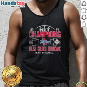 Original Tulsa Golden Hurricane Men's Basketball NIT Champions 2026 tank top featuring vibrant team colors and logo.