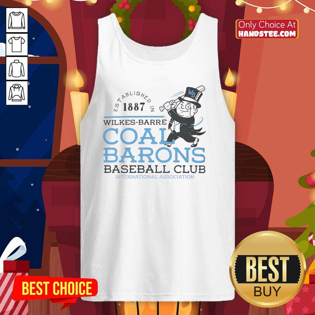 Original Wilkes-Barre Coal Barons Baseball International Association Club Tank Top, established 1887, vintage sportswear.