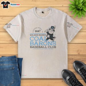 Original Wilkes-Barre Coal Barons baseball t-shirt, established 1887, featuring a vintage logo and classic washed style.