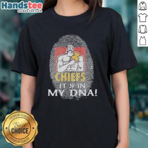 Premium Chiefs Super Rugby 'It's In My DNA' ladies tee showcasing vibrant design and soft fabric for fans.