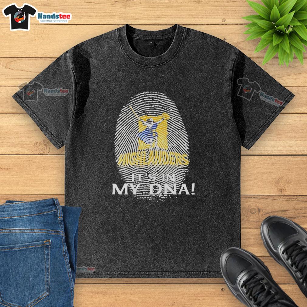 Alt Text: Premium Highlanders Super Rugby 'It's In My DNA' fingerprint washed t-shirt showcasing team spirit and style.