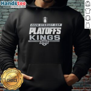 Premium Los Angeles Kings NHL 2026 Stanley Cup Playoffs hoodie showcasing team logo and stylish design for fans.