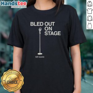 Premium microphone standing with 'Hail The Sun Cut Tour Fade Back 2026' design on a ladies tee, perfect for music fans.