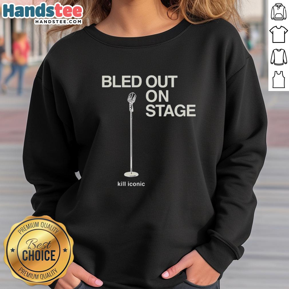 Alt Text: Premium microphone standing on stage with 'Hail The Sun' cut tour sweatshirt design for 2026, featuring vibrant fade colors.